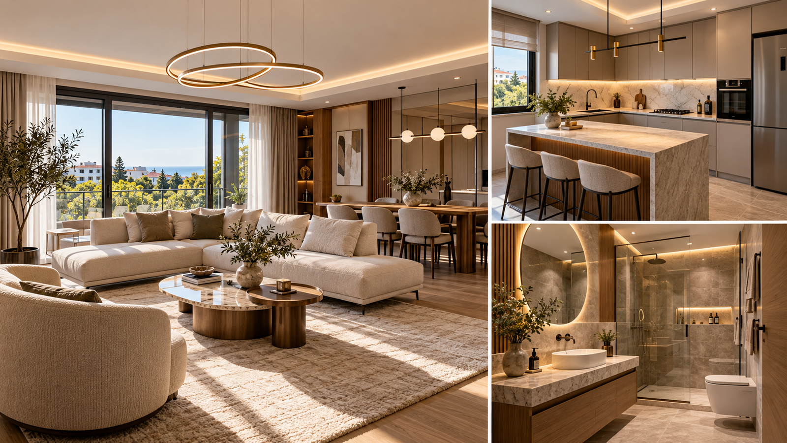 Feneryolu Daire Tadilatı: Modern Salon, Mutfak ve Banyo Dekorasyonu