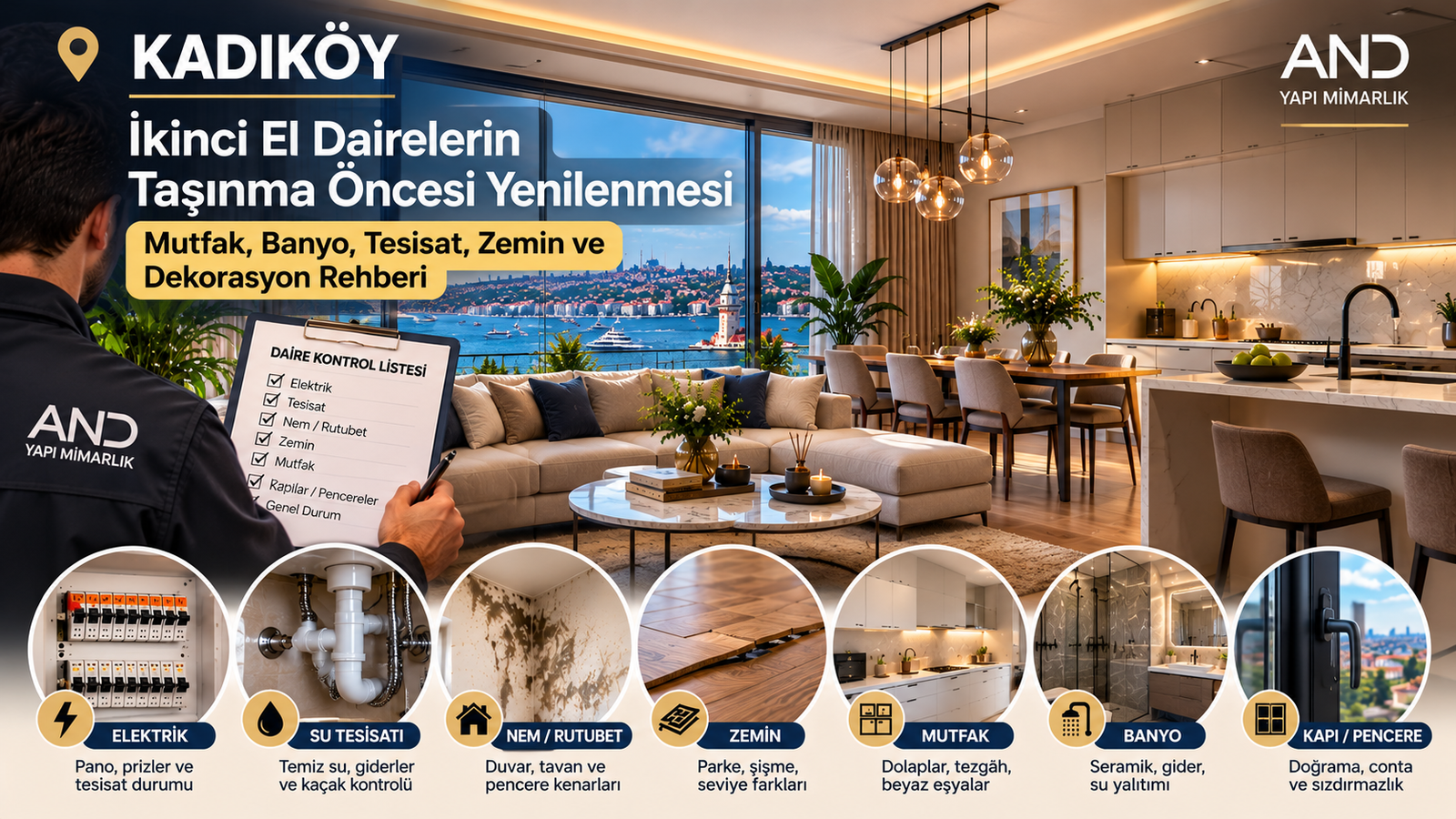 Kadıköy’de İkinci El Dairelerin Taşınma Öncesi Yenilenmesi: Mutfak, Banyo, Tesisat, Zemin ve Dekorasyon Rehberi